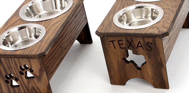Dog Feeders Made Custom In Usa, Wooden Dog Bowls Feeders
